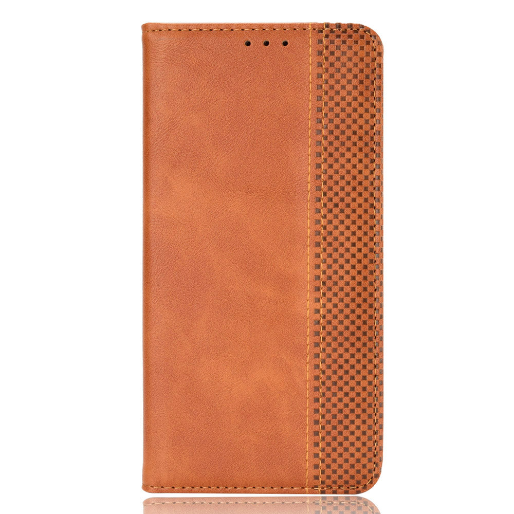 For Itel A18 Wallet Phone Case Retro PU Leather TPU Phone Cover with Stand