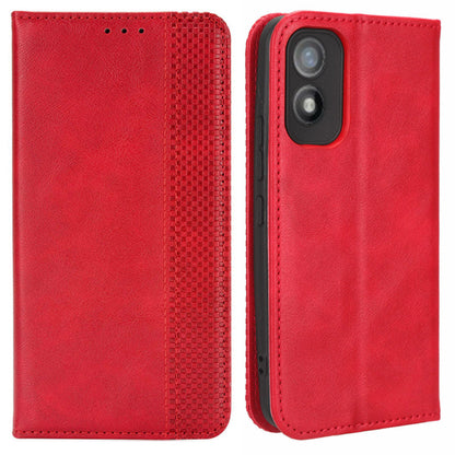 For Itel A18 Wallet Phone Case Retro PU Leather TPU Phone Cover with Stand
