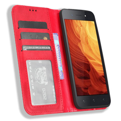 For Itel A18 Wallet Phone Case Retro PU Leather TPU Phone Cover with Stand