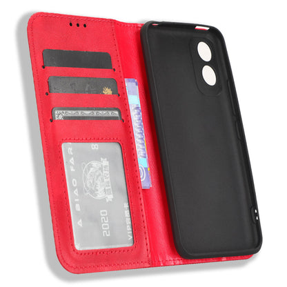 For Itel A18 Wallet Phone Case Retro PU Leather TPU Phone Cover with Stand
