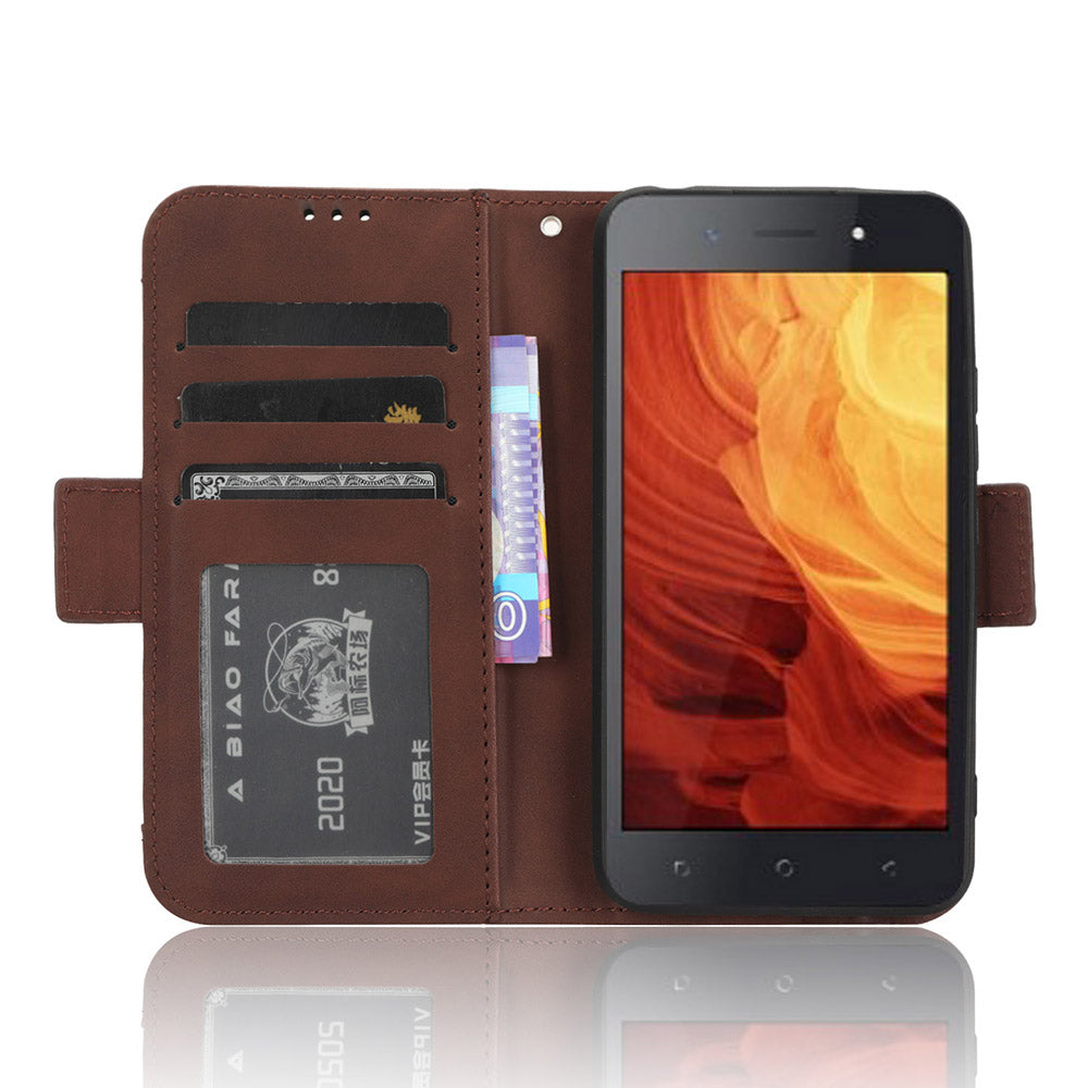 For Itel A18 Multiple Card Slots Phone Case PU Leather Stand Wallet Phone Cover