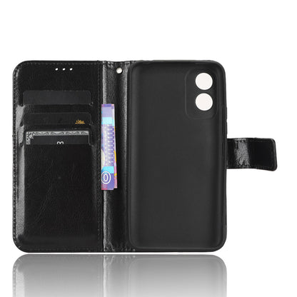 For Itel A18 Crazy Horse Texture Wallet Case PU Leather Stand Folio Flip Phone Cover