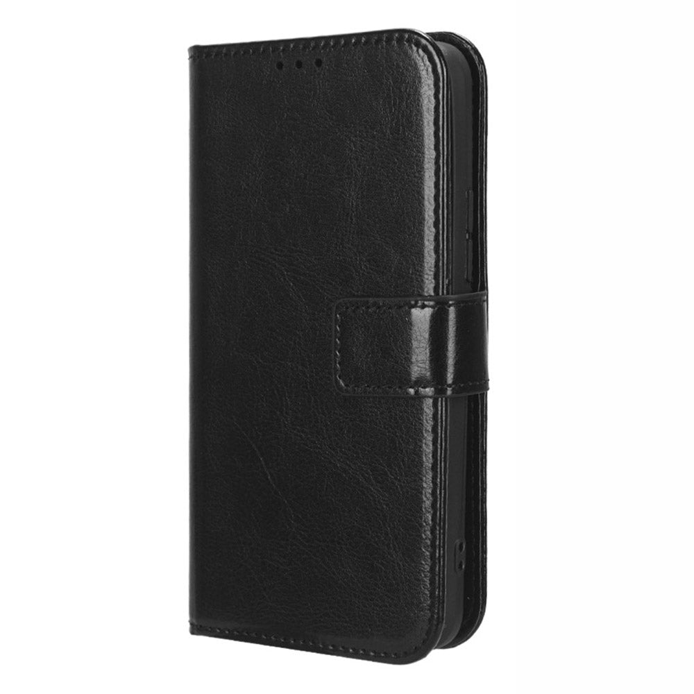 For Itel A18 Crazy Horse Texture Wallet Case PU Leather Stand Folio Flip Phone Cover