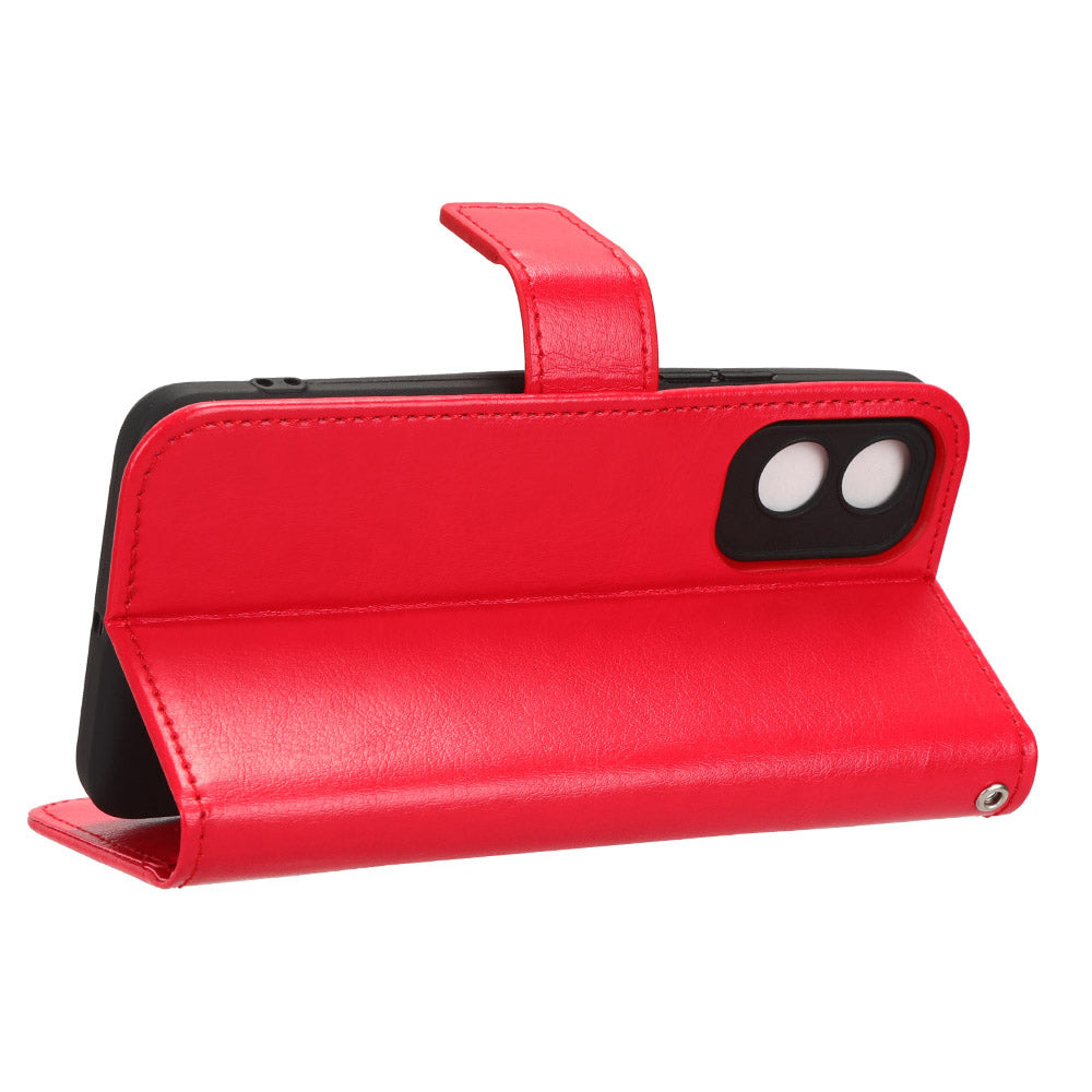 For Itel A18 Crazy Horse Texture Wallet Case PU Leather Stand Folio Flip Phone Cover