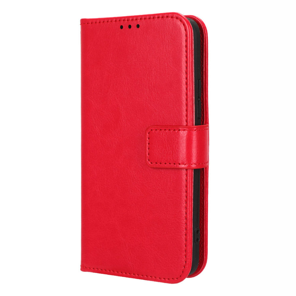 For Itel A18 Crazy Horse Texture Wallet Case PU Leather Stand Folio Flip Phone Cover