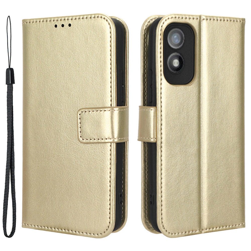 For Itel A18 Crazy Horse Texture Wallet Case PU Leather Stand Folio Flip Phone Cover