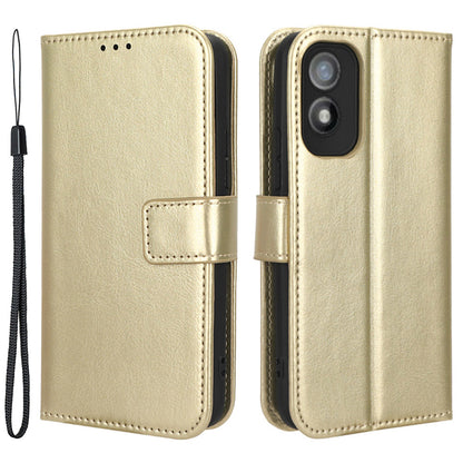 For Itel A18 Crazy Horse Texture Wallet Case PU Leather Stand Folio Flip Phone Cover