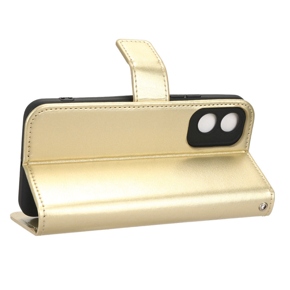 For Itel A18 Crazy Horse Texture Wallet Case PU Leather Stand Folio Flip Phone Cover
