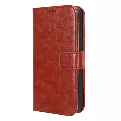 For Itel A18 Crazy Horse Texture Wallet Case PU Leather Stand Folio Flip Phone Cover