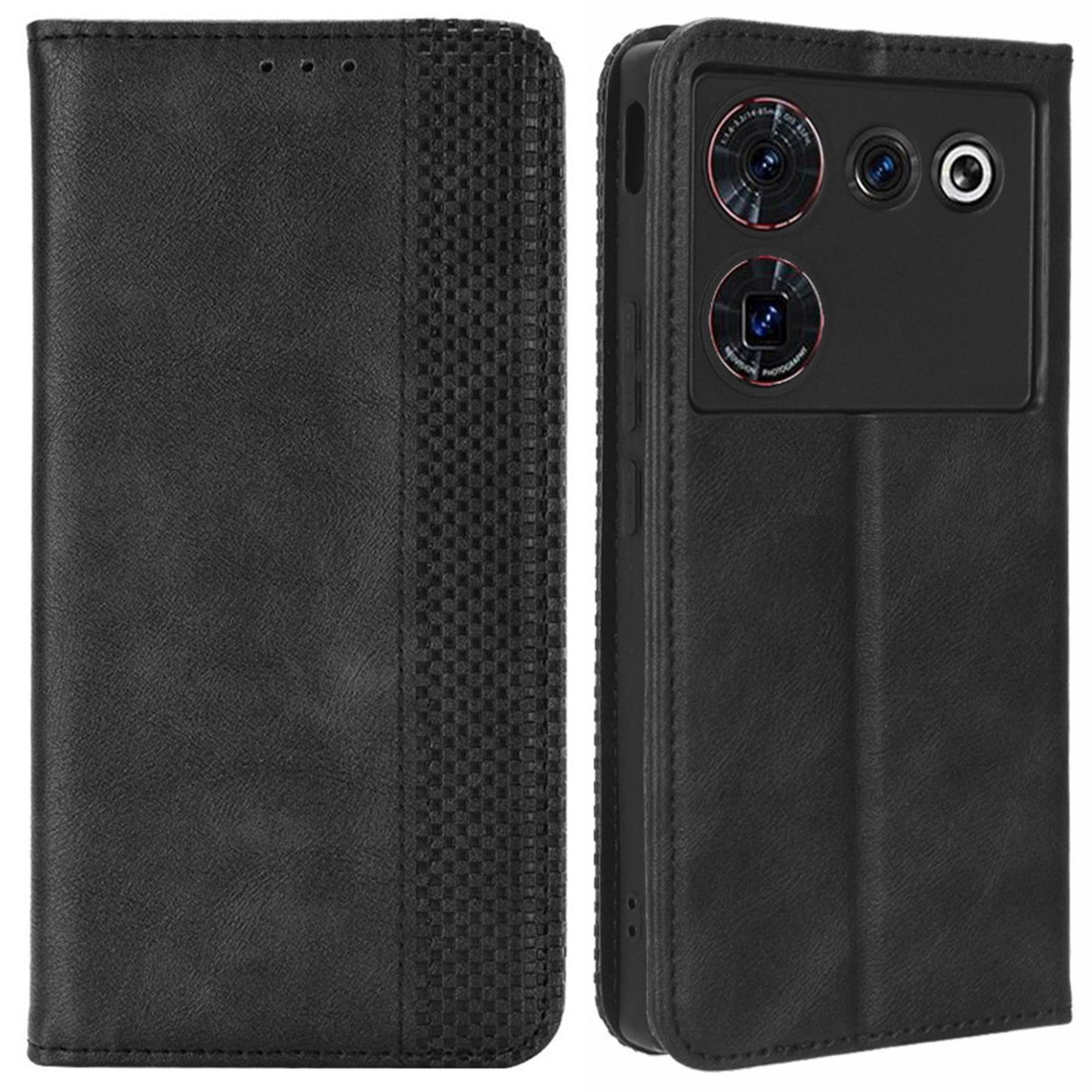 For ZTE nubia Z50 Ultra Anti-Drop Wallet Case Retro PU Leather Folio Flip Phone Cover with Stand
