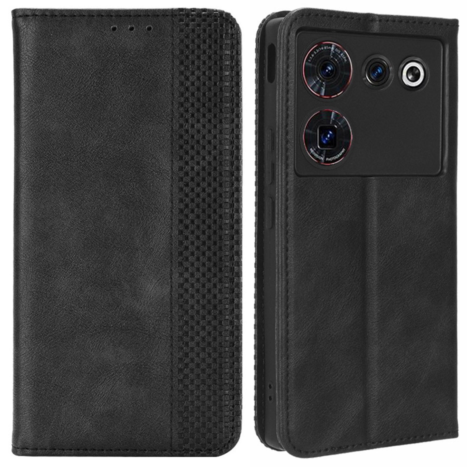 For ZTE nubia Z50 Ultra Anti-Drop Wallet Case Retro PU Leather Folio Flip Phone Cover with Stand