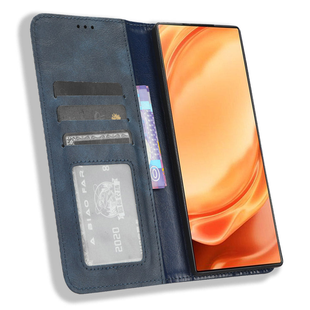 For ZTE nubia Z50 Ultra Anti-Drop Wallet Case Retro PU Leather Folio Flip Phone Cover with Stand
