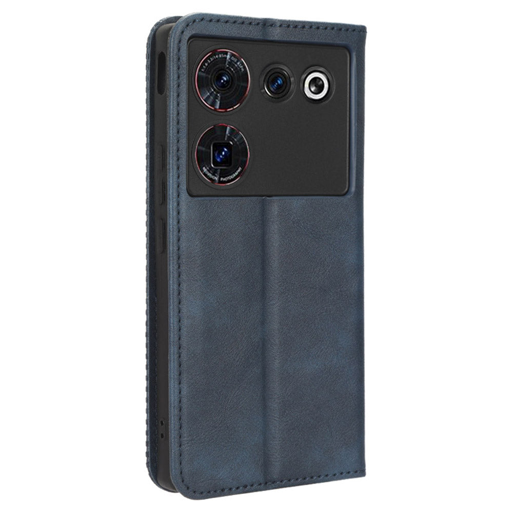 For ZTE nubia Z50 Ultra Anti-Drop Wallet Case Retro PU Leather Folio Flip Phone Cover with Stand