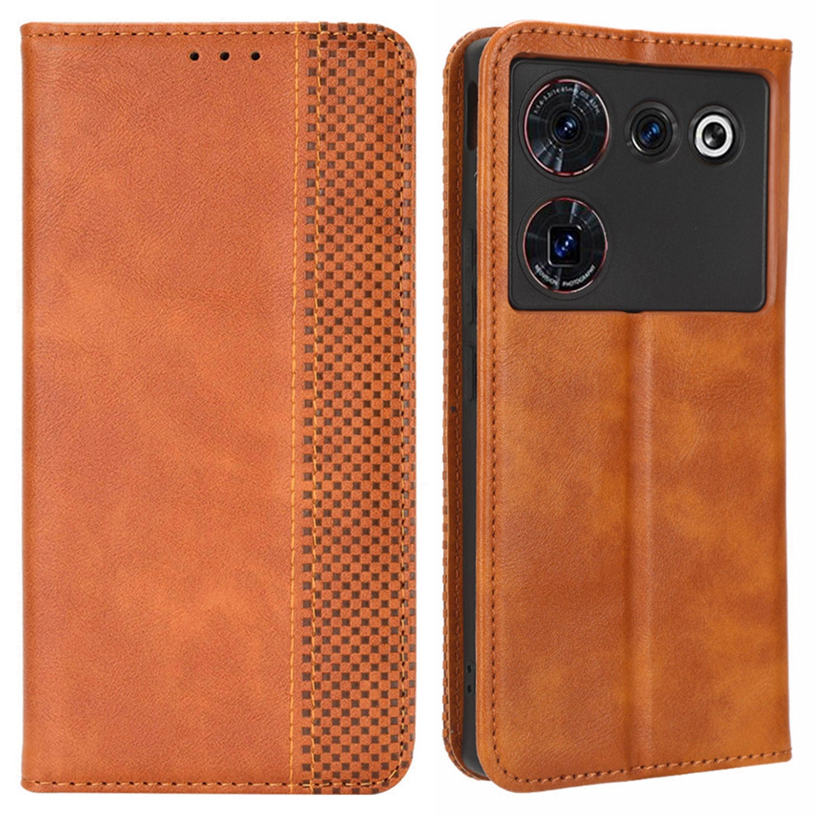For ZTE nubia Z50 Ultra Anti-Drop Wallet Case Retro PU Leather Folio Flip Phone Cover with Stand