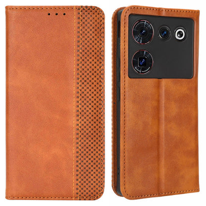For ZTE nubia Z50 Ultra Anti-Drop Wallet Case Retro PU Leather Folio Flip Phone Cover with Stand