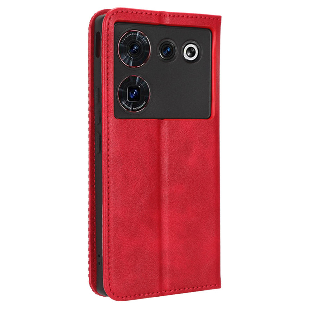 For ZTE nubia Z50 Ultra Anti-Drop Wallet Case Retro PU Leather Folio Flip Phone Cover with Stand
