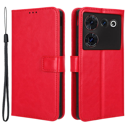 For ZTE nubia Z50 Ultra Wallet Phone Case Crazy Horse Texture PU Leather Folio Flip Cover with Stand