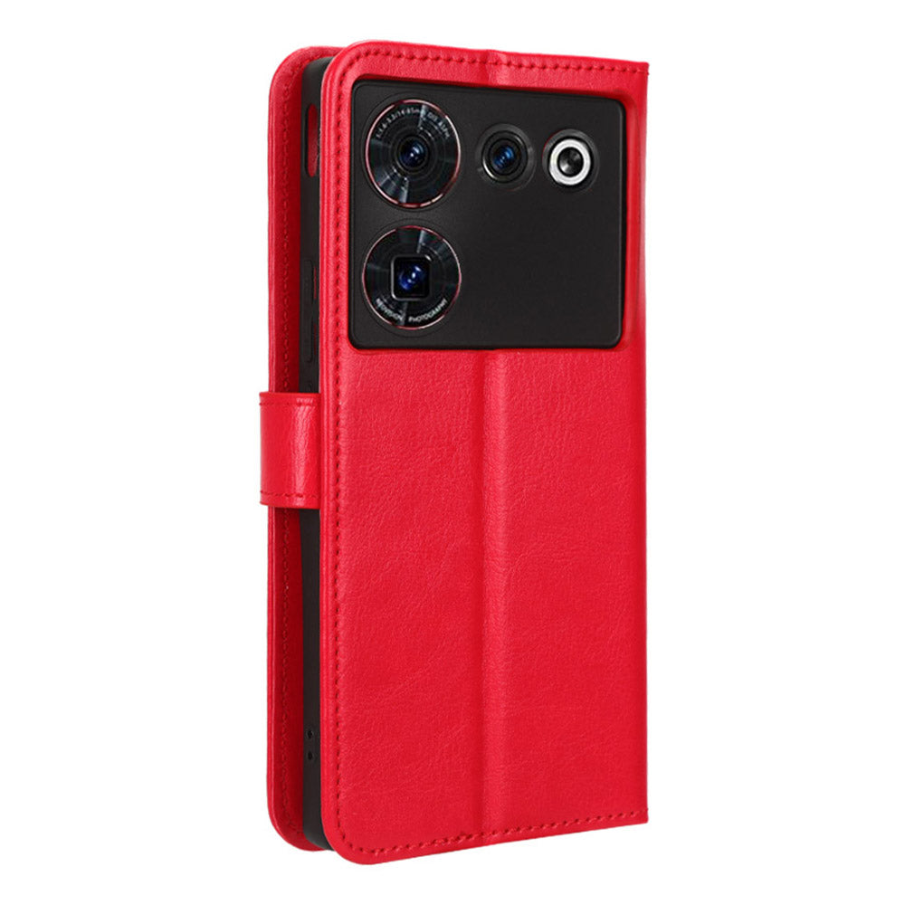For ZTE nubia Z50 Ultra Wallet Phone Case Crazy Horse Texture PU Leather Folio Flip Cover with Stand