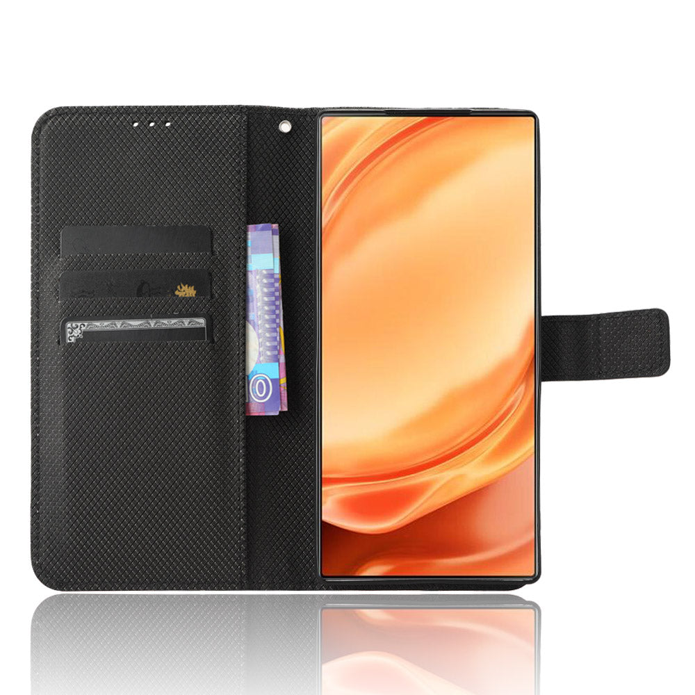 For ZTE nubia Z50 Ultra Wallet Phone Case Diamond Texture Mobile Phone Shell PU Leather Stand Cover