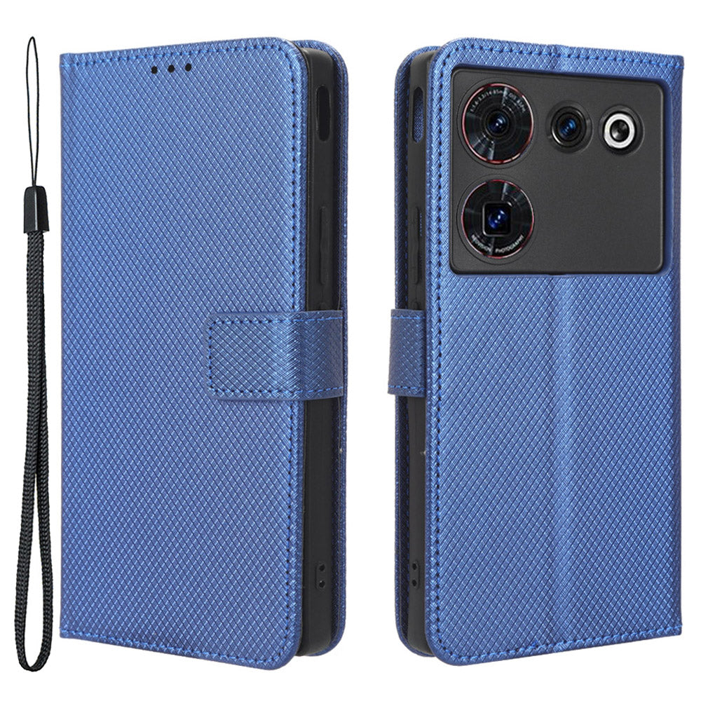 For ZTE nubia Z50 Ultra Wallet Phone Case Diamond Texture Mobile Phone Shell PU Leather Stand Cover