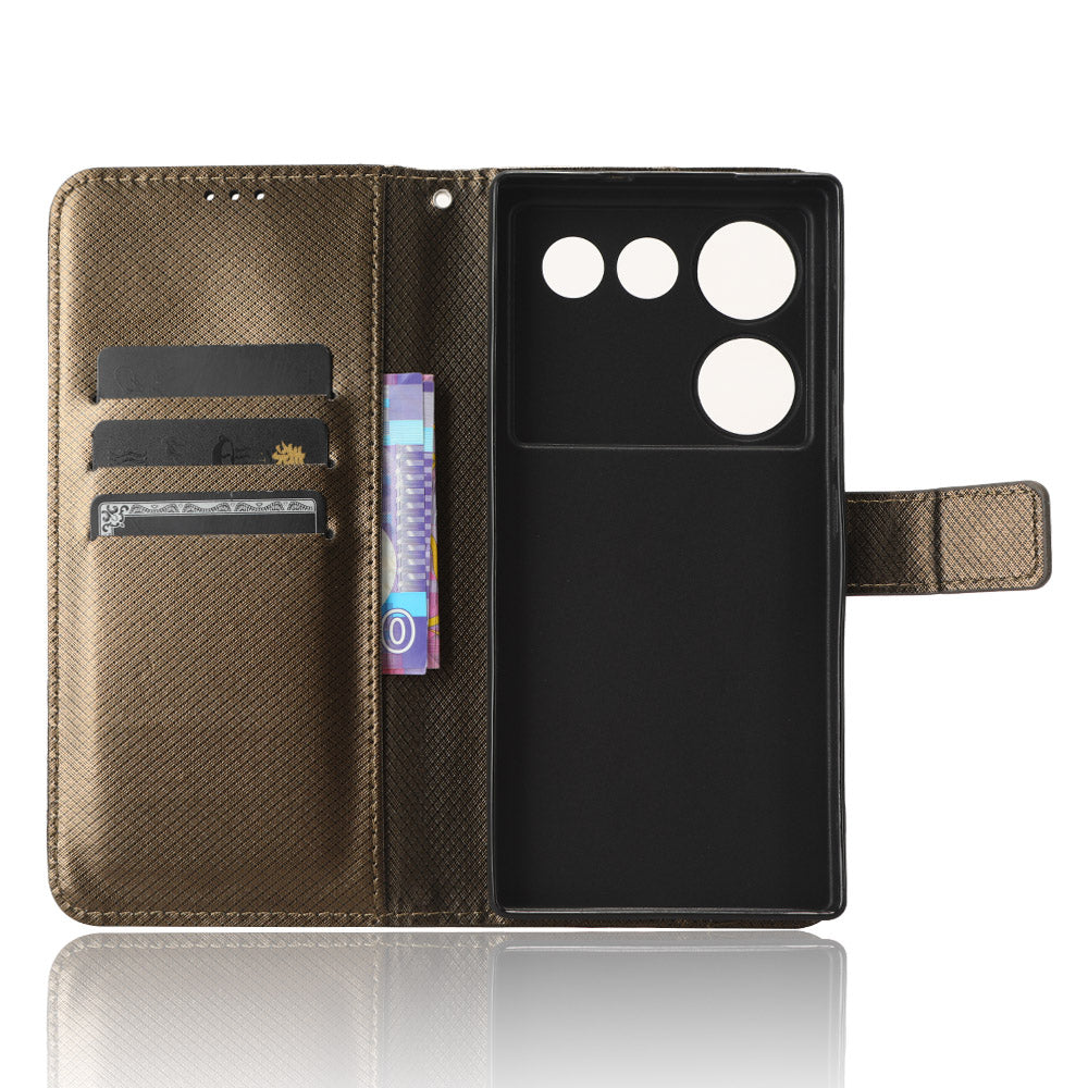 For ZTE nubia Z50 Ultra Wallet Phone Case Diamond Texture Mobile Phone Shell PU Leather Stand Cover