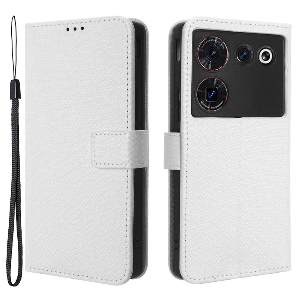 For ZTE nubia Z50 Ultra Wallet Phone Case Diamond Texture Mobile Phone Shell PU Leather Stand Cover