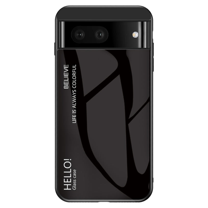 For Google Pixel 7a Tempered Glass+PC+TPU Gradient Phone Case Anti-drop Cover