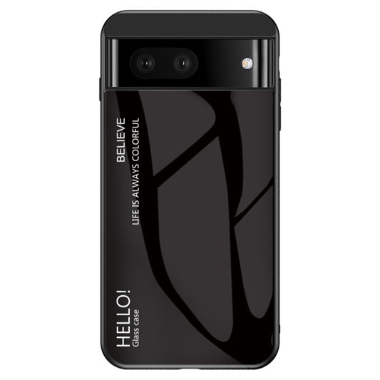 For Google Pixel 7a Tempered Glass+PC+TPU Gradient Phone Case Anti-drop Cover