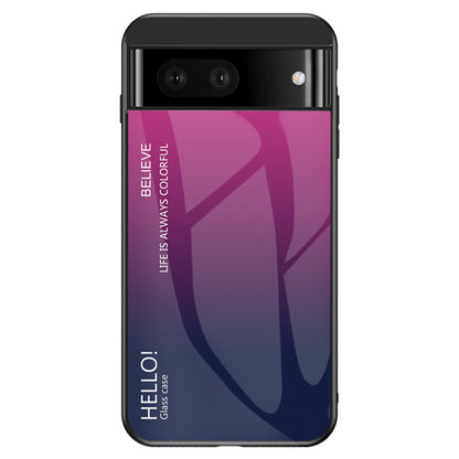 For Google Pixel 7a Tempered Glass+PC+TPU Gradient Phone Case Anti-drop Cover