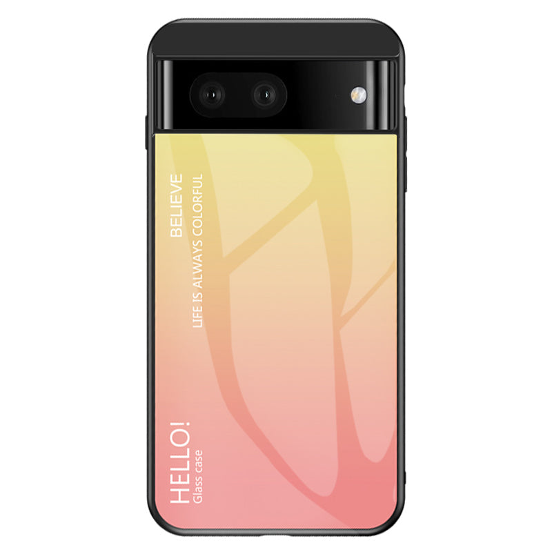 For Google Pixel 7a Tempered Glass+PC+TPU Gradient Phone Case Anti-drop Cover