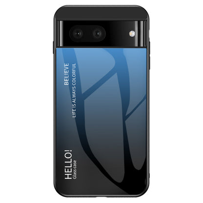 For Google Pixel 7a Tempered Glass+PC+TPU Gradient Phone Case Anti-drop Cover