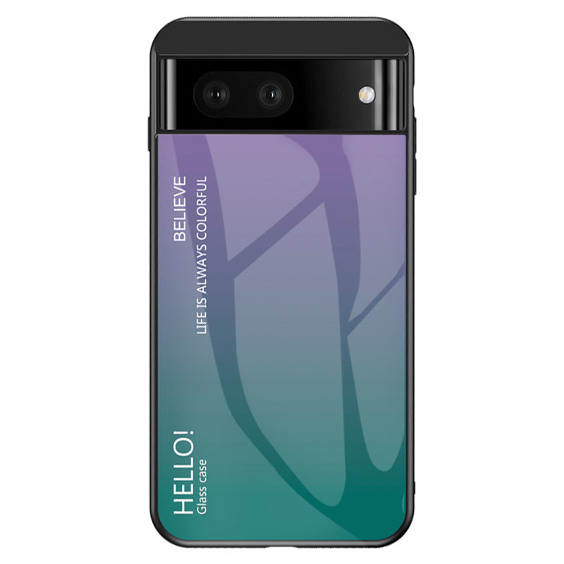 For Google Pixel 7a Tempered Glass+PC+TPU Gradient Phone Case Anti-drop Cover