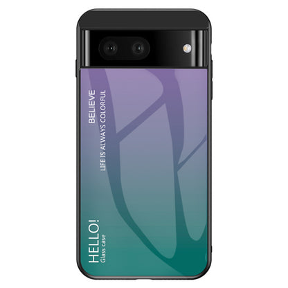 For Google Pixel 7a Tempered Glass+PC+TPU Gradient Phone Case Anti-drop Cover