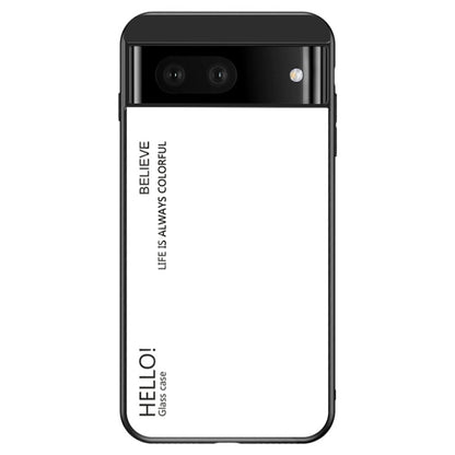 For Google Pixel 7a Tempered Glass+PC+TPU Gradient Phone Case Anti-drop Cover