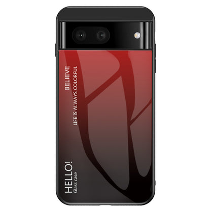 For Google Pixel 7a Tempered Glass+PC+TPU Gradient Phone Case Anti-drop Cover