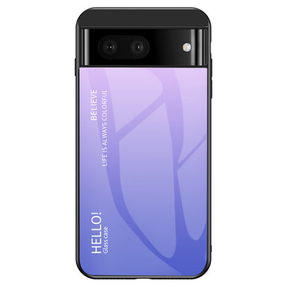 For Google Pixel 7a Tempered Glass+PC+TPU Gradient Phone Case Anti-drop Cover