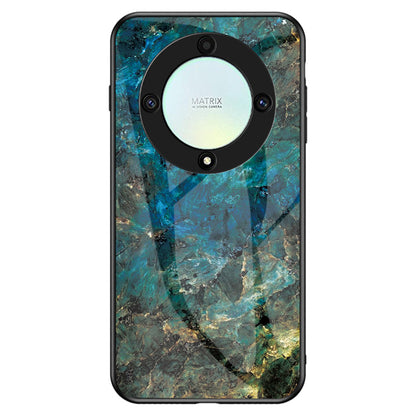 For Honor X9a 5G Phone Case Marble Pattern Anti-Scratch Tempered Glass + PC +TPU Cover