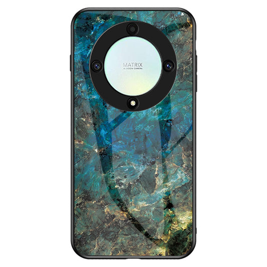 For Honor X9a 5G Phone Case Marble Pattern Anti-Scratch Tempered Glass + PC +TPU Cover