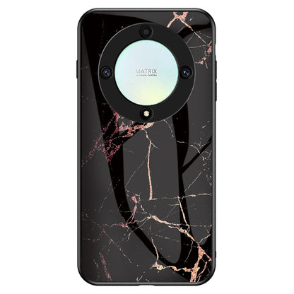 For Honor X9a 5G Phone Case Marble Pattern Anti-Scratch Tempered Glass + PC +TPU Cover