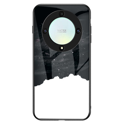 For Honor X9a 5G Starry Sky Pattern Phone Case PC+TPU+Tempered Glass Anti-scratch Cover