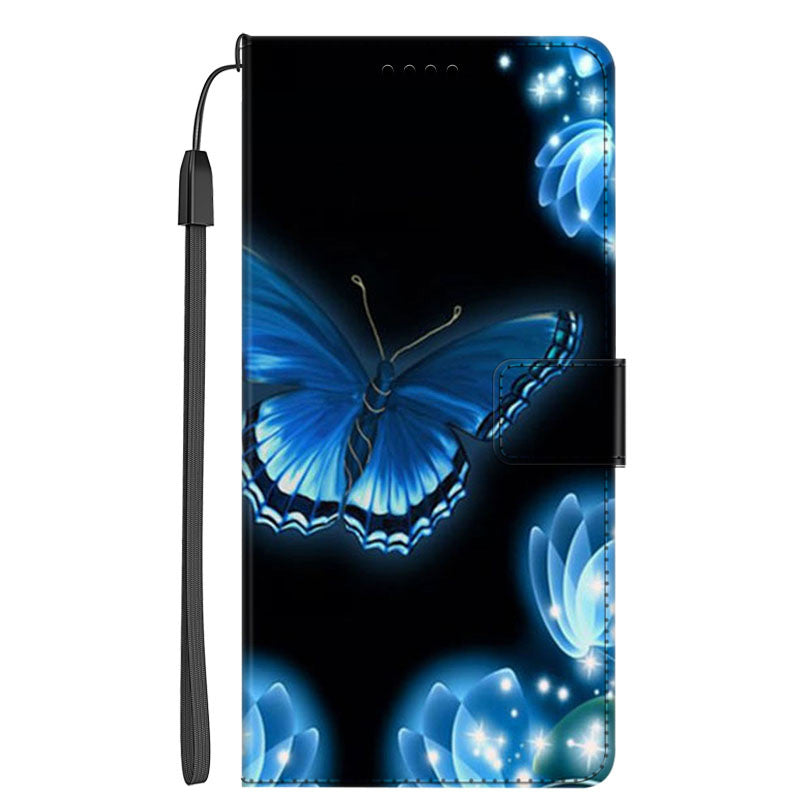 For Honor X9a 5G PU Leather Phone Case Pattern Printing Folding Stand Wallet Cover with Strap