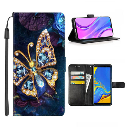 For Samsung Galaxy A24 4G PU Leather Wallet Case Pattern Printing Stand Phone Cover with Strap