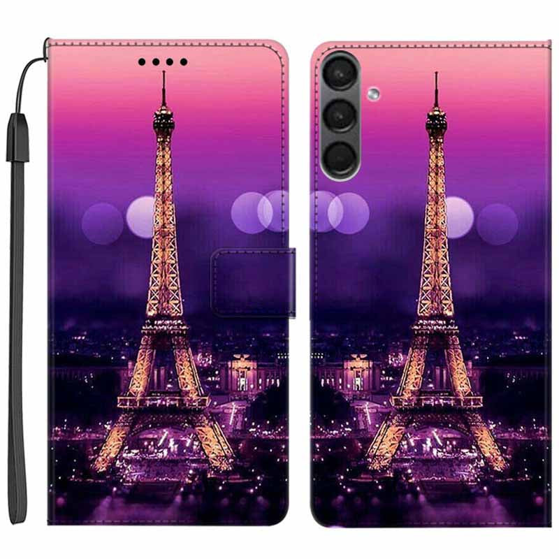 For Samsung Galaxy A24 4G PU Leather Wallet Case Pattern Printing Stand Phone Cover with Strap