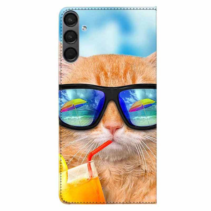 For Samsung Galaxy A24 4G PU Leather Wallet Case Pattern Printing Stand Phone Cover with Strap