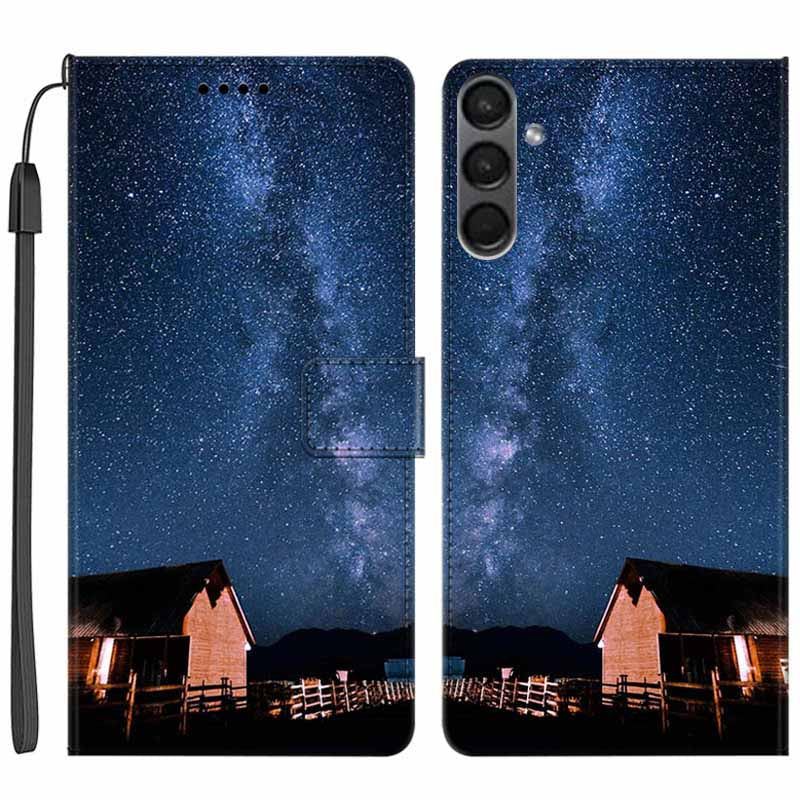 For Samsung Galaxy A24 4G PU Leather Wallet Case Pattern Printing Stand Phone Cover with Strap