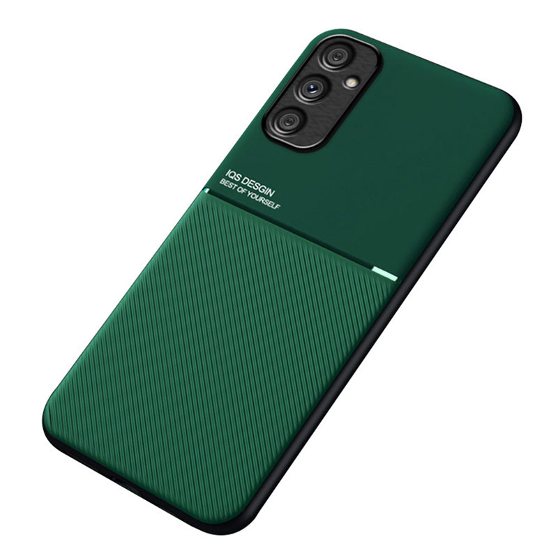 For Samsung Galaxy A34 5G Smartphone Case Lines Imprinted Leather+TPU Cell Phone Cover