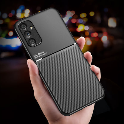 For Samsung Galaxy A34 5G Smartphone Case Lines Imprinted Leather+TPU Cell Phone Cover