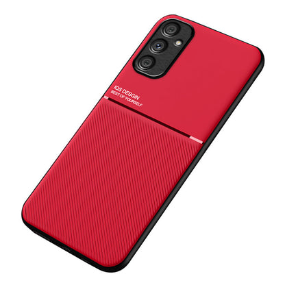 For Samsung Galaxy A34 5G Smartphone Case Lines Imprinted Leather+TPU Cell Phone Cover