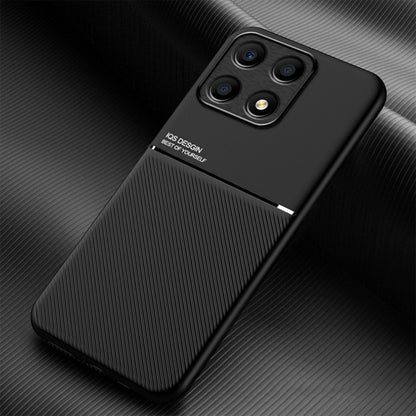 For Honor X8a 4G Cell Phone Case Lines Imprinted PU Leather+TPU Shockproof Cover