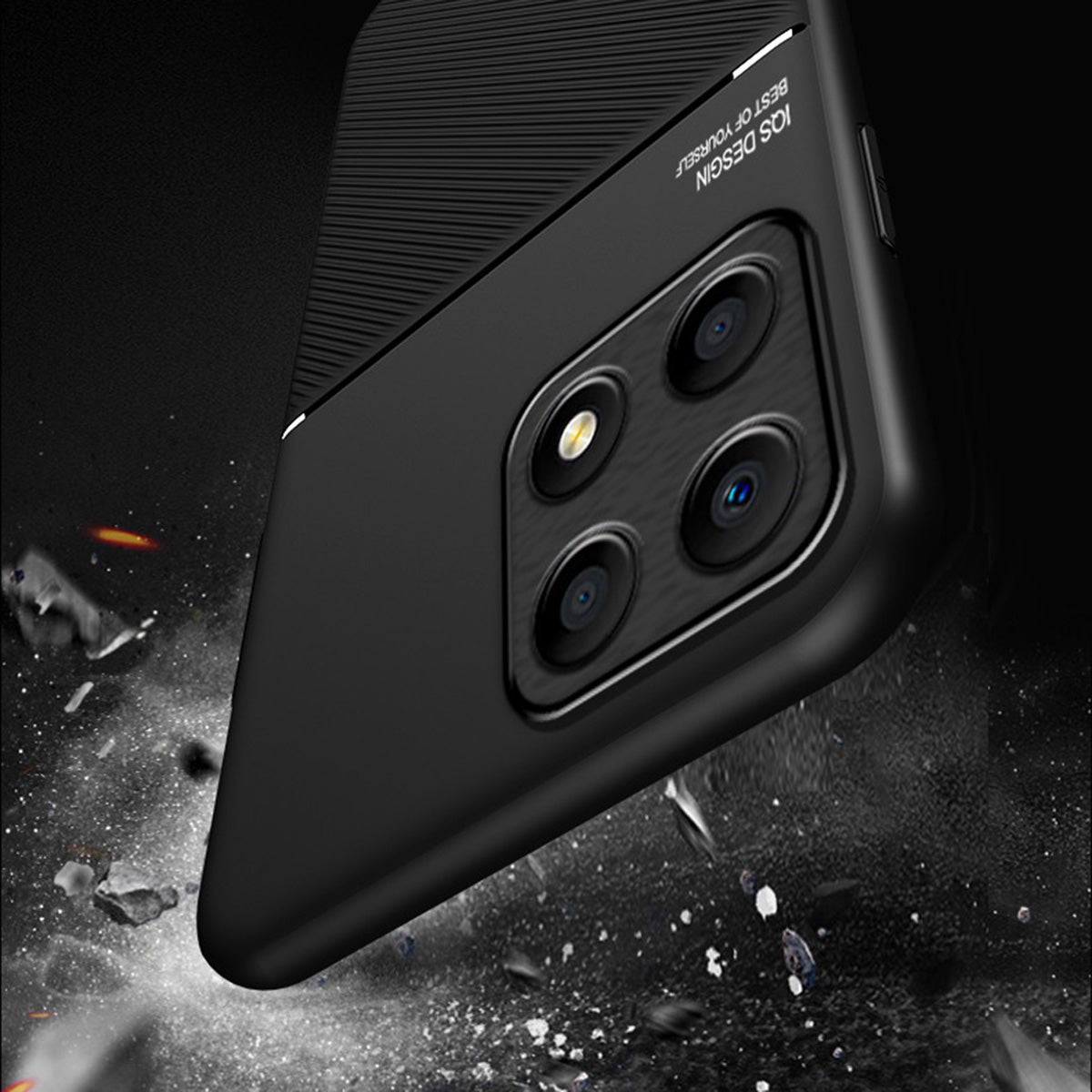 For Honor X8a 4G Cell Phone Case Lines Imprinted PU Leather+TPU Shockproof Cover